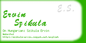 ervin szikula business card